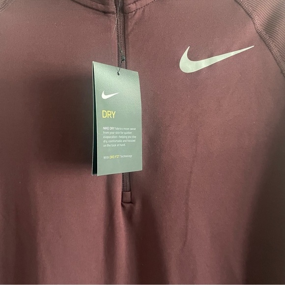 New! Nike element Dri-fit burgundy half-zip running shirt nwt 20360 - Picture 10 of 11